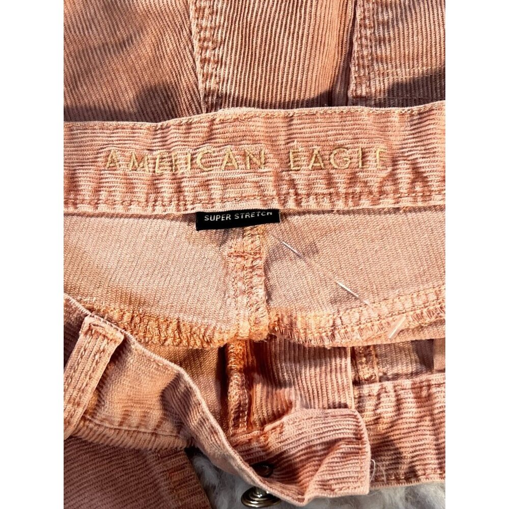 American Eagle Outfitters Corduroy Pants Womens 12 Peach Pink Stretch NWT - Picture 9 of 10